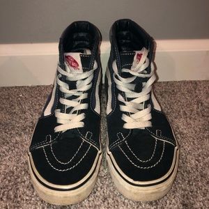 Black and Blue High Top Vans